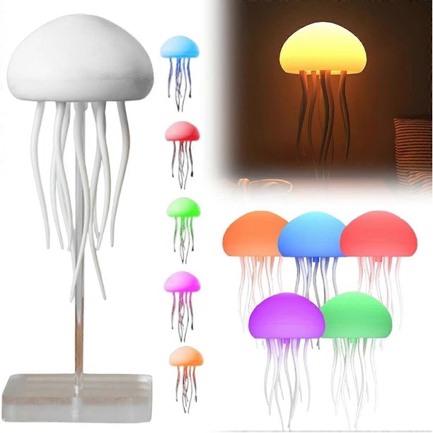 LED Jellyfish Lamp, Portable LED Fantasy Jellyfish Lamp, Luminous Jellyfish, Mood Light Gifts, for Decorative Atmosphere Lighting
