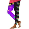 thumbnail image 3 of BiZtdJrK Vacation Sales Mardi Gras Leggings for Women, 2025 Carnival Theme Printed Legging Trousers Casual High Waisted Workout Yoga Pants Full Length Milk Silk Soft Tights Multicolor M, 3 of 5