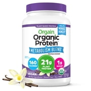 21g Organic Vegan Protein Metabolism Blend Powder, Vanilla Bean, 1.71 lb