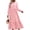 Pink, variant on UVN Fall Long Dress for Women Crewneck Casual Long Sleeve Pleated Dresses with Pockets