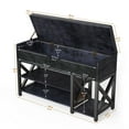 thumbnail image 5 of Shoe Bench, Lift Top Shoe Storage Bench, Adjustable Shelf Entryway Bench, Metal and Wood Shoe Rack Organizer with Cushion for Entry, Bedroom, Closet, Living Room, Hallway (Black, 35.5“W), 5 of 8