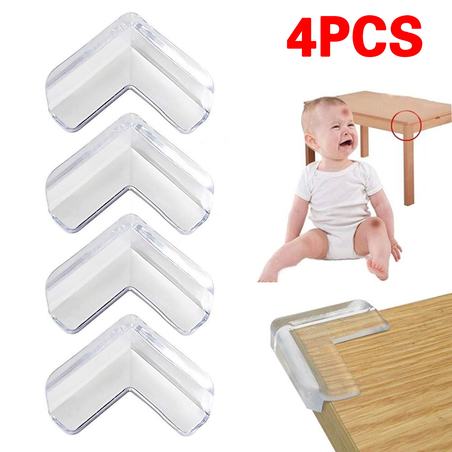 Mangotek Corner Protector Baby, Child Proofing Corners Table Corner  Protectors Guards Safety Bumpers Covers for Furniture Fireplace Desk  Transparent Silicone - 4 Pack 0.6 inch width Round 4-pack
