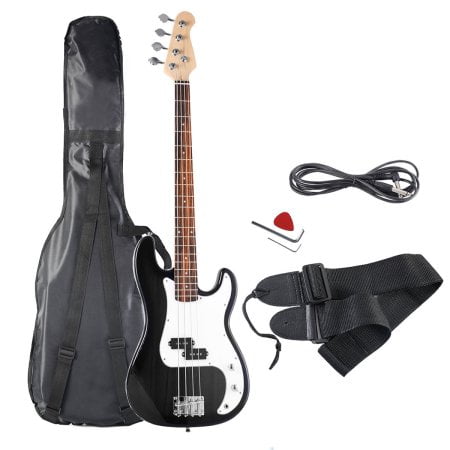 Music Man Guitar Amps - Costway Black Full Size 4 String Electric Bass Guitar with Strap Guitar Bag Amp Cord