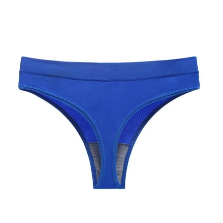 GHSOHS Womens Underwear Panty Cotton High Waist Underwear for Underwear Pack Cotton Women s Triangle Breathable Elastic Exercise Solid Thong Cotton Crotch Seamless Underpants Blue Briefs Pan S
