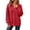 A-Red, variant on Lapel V-Neck Sweatshirt for Women Oversized Waffle Knit Long Sleeve Pullover with Pockets Loose Casual Fall Top