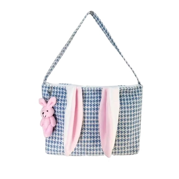 Sktrjpolfis Easter Bunny Tote Bag 12.99x9.45x0.79in Polyester Decorative Storage Bag for Easter Holiday Party