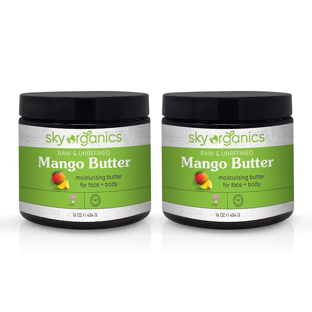 Mango Butter (16 oz x 2 Pack) by Sky Organics Raw 100 Pure Unrefined