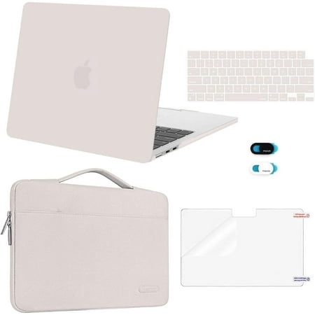 MOSISO Case Set for MacBook Air 13.6” (2022–2026, M4/M3/M2) – Hard Shell Case with Sleeve & Keyboard Cover, Fits A3240/A3113/A2681