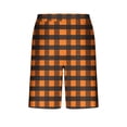 thumbnail image 3 of Fmbrln Mens Shorts Drawstring Waist Plaid Printed Summer Shorts Fashion Casual Lounge Shorts, 3 of 6