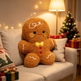 thumbnail image 4 of LXGGDDO Gingerbread Man Merry Christmas Throw Pillow, Christmas Decorative Plush Pillow for Couch Living Room Bed, Beige, 4 of 6
