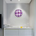 thumbnail image 5 of Yayeee Wall Clock Battery Operated 9.5" Silent Non-Ticking for Living Room, Purple and White Pattern, 5 of 8