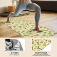 thumbnail image 4 of 70x26 Inch Yoga Towel, Sweat Absorbent Non-Slip Mat for Hot Yoga, Pilates & Fitness,Hummingbird Floral Leaf Yellow Pattern, 4 of 5