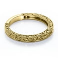 thumbnail image 4 of JeenMata Vintage Filigree Wedding Band - Milgrain Edge - in 18k Yellow Gold Plating for Women, 4 of 7