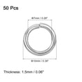thumbnail image 2 of Unique Bargains 50Pcs Open Jump Rings, 10mm Stainless Steel O Rings, Split Rings Circle Clasp Connecting Rings, Silver, 2 of 7