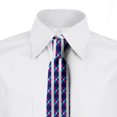 thumbnail image 2 of Abstract Necktie, Geometric Repeated Lines, Dress Tie, 3.7", Indigo Sky Blue Magenta, by Ambesonne, 2 of 3