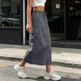 thumbnail image 5 of STETMN Women's Cargo Midi Skirt, Summer Casual Ankle Length Drawstring Waist Skirt with Multi Pockets for Streetwear, 5 of 8