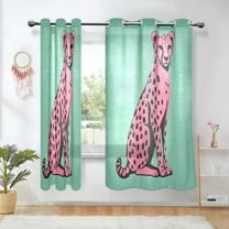 Yayeee Window Curtains Set of 2 for Living Room Light Filtering 63"x42", Pink Cheetah