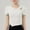 White, variant on Women's T-Shirt with Built in Bra, Seamless Ribbed Cut Out Top, Stretchy Casual and Workout Shirt