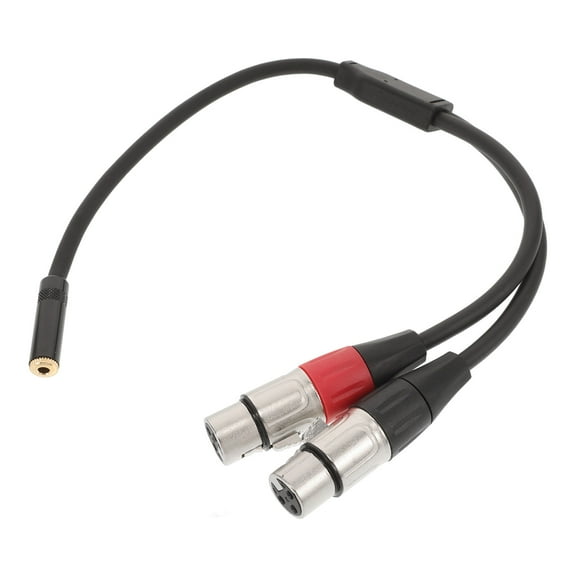 FRCOLOR XLR Audio Cable Adapter Splitter 1 in 2 Out 2 in 1 Out Male to Female Microphone Mixing Console Controller 1 in 2 Out Black 30cm
