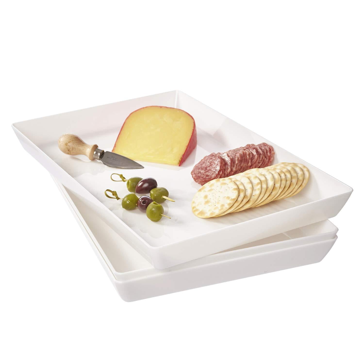 Avant 15" x 10" Plastic Serving Tray Set of 3 White
