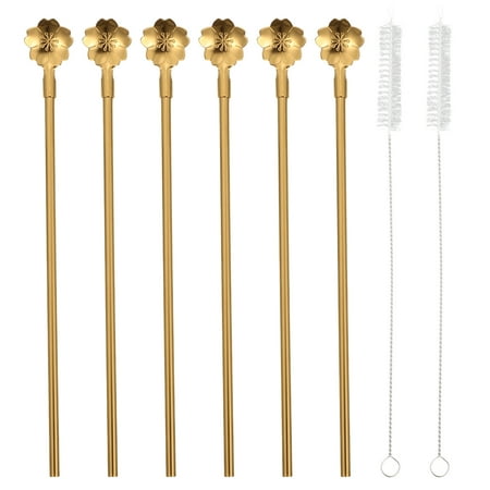 

8 Pcs Stainless Steel Straw Spoon Stirring Spoons Whisking Sticks Straw Spoons
