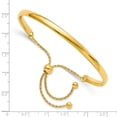 thumbnail image 2 of Diamond2Deal 925 Sterling Silver Gold-Plated Polished Adjustable Bangle Bracelet for Women, 2 of 5