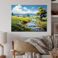 thumbnail image 2 of Designart "Reflective River in the Countryside I" Landscapes Metal Wall Art, 2 of 5
