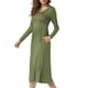thumbnail image 3 of Vestido elegante de manga larga para mujer, vestido de manga larga, redondo, manga larga, vestidos fluidos, vestido de mujer con cuello redondo hasta la rodilla, elegante y estético, 3 of 5