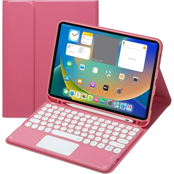 Touch Keyboard Case for iPad 10th Generation 10.9 Inch Tablet (2022 Release) with Pencil Holder - Magnetically Detachable Touch Bluetooth Keyboard