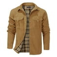 thumbnail image 2 of GrmtClth Cowboy Jacket for Men Vintage Lining Flannel Shirt Jackets Long Sleeve Button Up Shacket 2025 Fall Rugged Overshirts with Flap Pockets Earthy Yellow XXL, 2 of 5