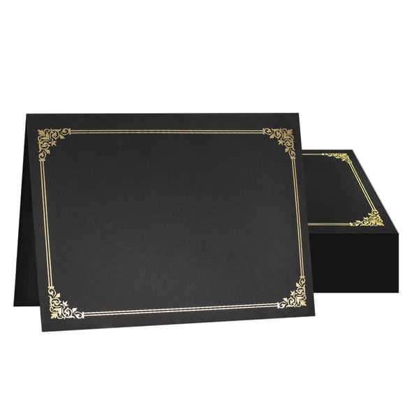 Soportes para certificados SUNEE Black, 50 paquetes para certificados de 8,5 x 11