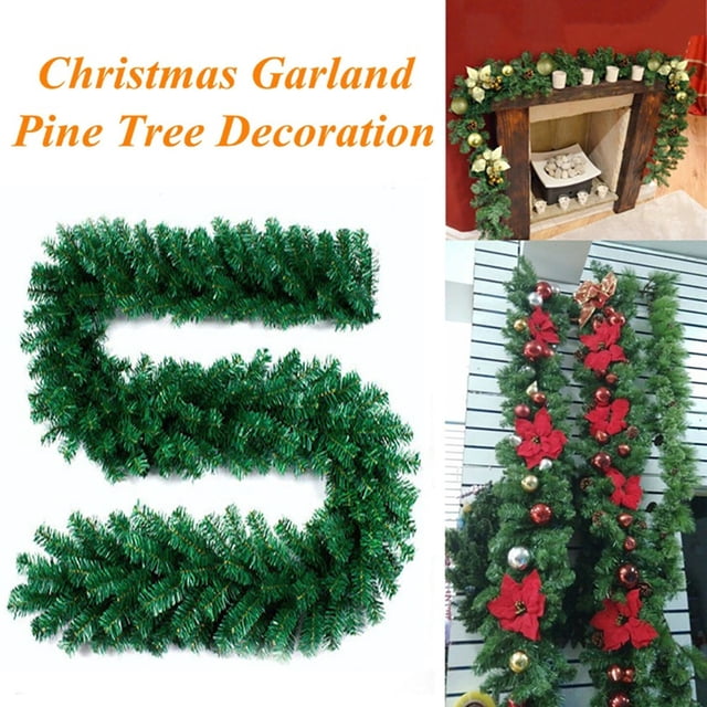 pstuiky Guirnalda de ratán para decoración navideña de 2,7 m para árbol de Navidad y pared.