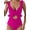 Rose Red, variant on One Piece Swimsuit for Women Tummy Control Ruffle Bathing Suit V Neck Ruched Swim Suit Slimming Cutout Swimwear Black S