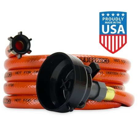 Camco RhinoFLEX 10' Clean Out Hose System, 5/8" with Rinse Cap (22999)