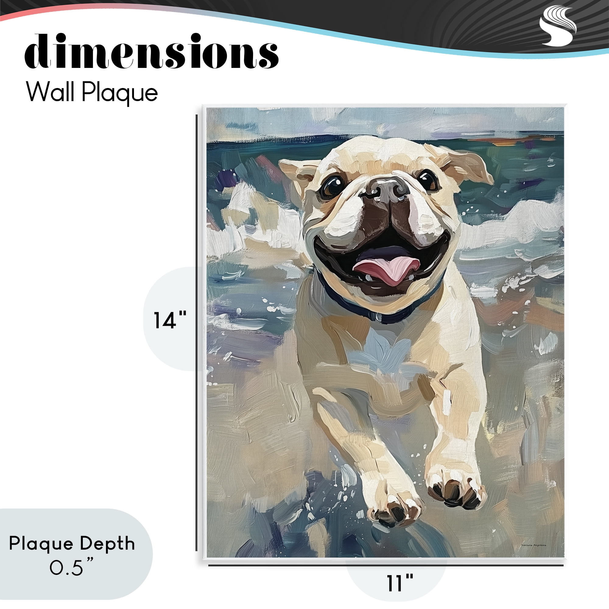 Stupell Industries Sunny Paws Dog on Beach Wall Plaque Art, design by Svetlana Aleynikova