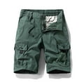 thumbnail image 2 of YLSDY Fashion Mens Cargo Shorts Casual Lightweight with Multi Pockets Drawstring Buttons Summer Outdoor Work Sports Shorts Army Green XXXL, 2 of 4