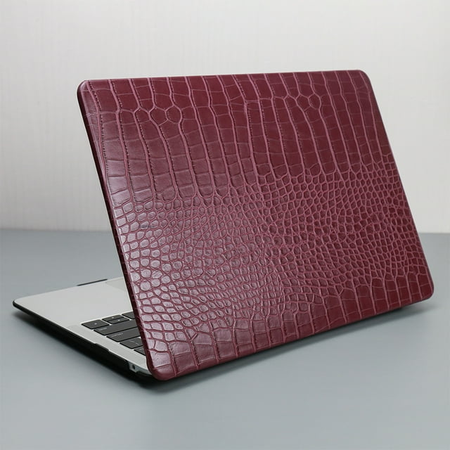 Étui pour Ordinateur Portable pour Macbook Air 13, Étui en PVC à Fond Rigide, Coque pour Macbook Pro Retina 13, Étui en Cuir PU pour 2023, Housse pour Macbook 14 15, Violet Rouge, Modèle A1370 A1465