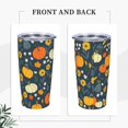 thumbnail image 4 of Vaso de acero inoxidable con tapa y diseño de calabaza de Acción de Gracias, taza térmica portátil de 20 oz, 4 of 7