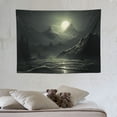 thumbnail image 4 of ONETECH  Ocean Tapestry Wall Hanging Gold Full Moon over Ocean Natural Scenery Tapestries Night Sky Wall Decor Blanket for Living Room Bedroom Party,, 4 of 7
