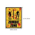 thumbnail image 4 of 2 Pcs Outdoor Decor Halloween Warning Sign Halloween Plaque Zombie Zone Wall Sticker Haunted House Wall Sticker Beware Sign, 4 of 4