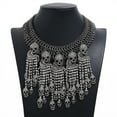 thumbnail image 3 of Qarigey Collar clavícula calavera grande esqueleto Punk Collar cadenas cortas joyería exagerada calavera accesorio señora fiesta Ropa, zapatos y accesorios Miscelánea Negro Qarigey AP014931-02, 3 of 6