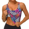 thumbnail image 3 of KLL Tropical Leaves for Workout Tank Tops for Women,U Back Fitness Top Built in Shelf Bras Padded Fit for Yoga Gym-Large, 3 of 8