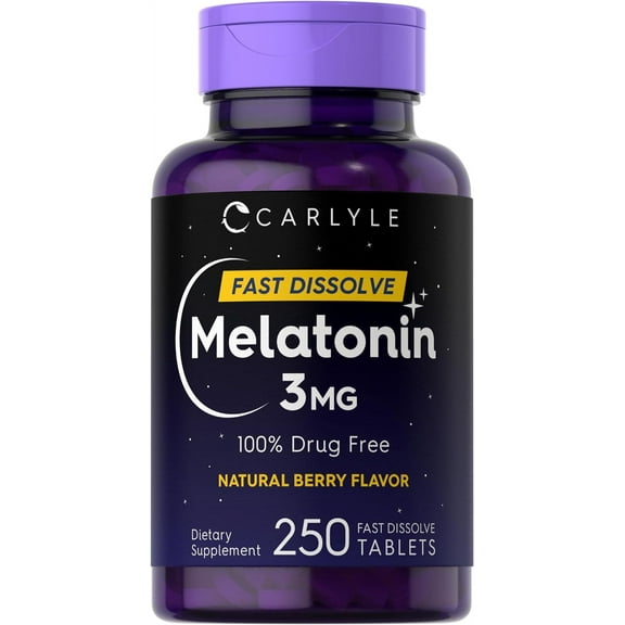 Melatonin 3mg | 250 Vegetarian Tablets | Low Dose | by Carlyle