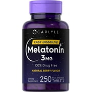 Melatonin 3mg | 250 Vegetarian Tablets | Low Dose | by Carlyle
