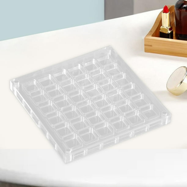 Caja de presentación de concha magnética acrílica, regalos transparentes para cuentas coleccionables de uñas 36 rejillas
