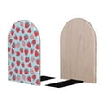 thumbnail image 2 of Susaid Strawberries Print Wooden Bookends Decorative Book Ends for Shelves Heavy Books Holder Organizer Non-Slip Desk Book End for Kids Room Office School 1 Pairs, 2 of 8