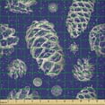 thumbnail image 2 of Ambesonne Abstract Fabric by the Yard Microfiber, Pine Cones Fir Branches, 2 Yards, Indigo and Pale Tan, 2 of 2