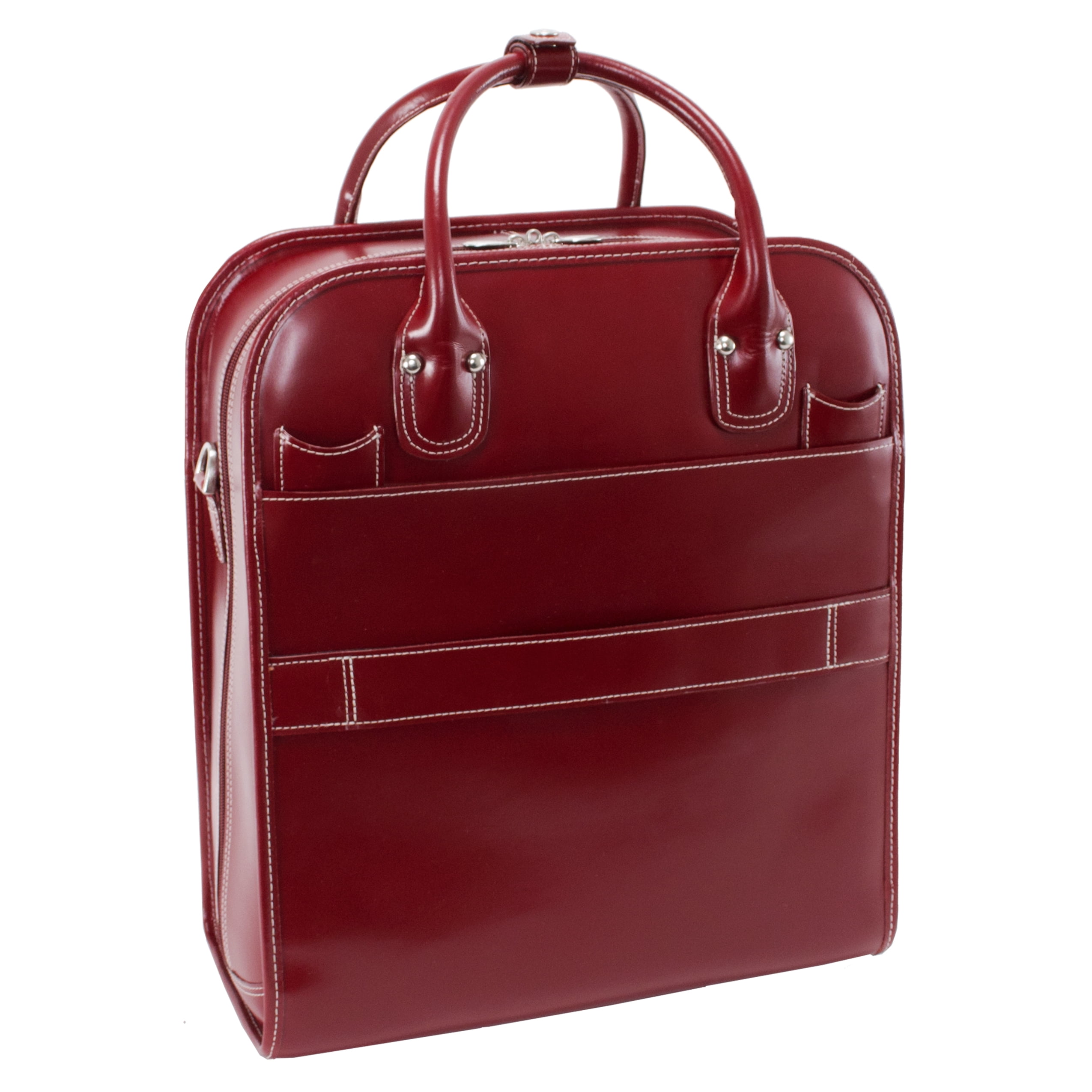 McKlein, W Series, LA GRANGE, Top Grain Cowhide Leather, 15" Leather Vertical Patented Detachable -Wheeled Ladies' Laptop Briefcase
