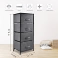 thumbnail image 5 of Bigroof 4 Drawer Fabric Dresser, Dark Grey, Metal Frame, Eco-friendly MDF Top, 5 of 6