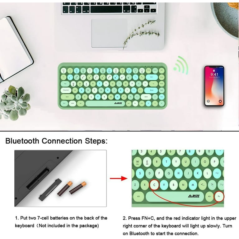 Wireless Bluetooth Keyboard, Mini Portable 84-Key Typewriter Retro